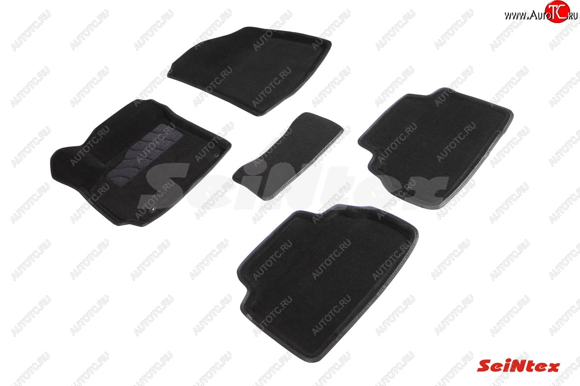 5 699 р. Комплект 3D ковриков в салон (ворсовые / чёрные) Seintex KIA Soul SK3 (2018-2022)  с доставкой в г. Майкоп