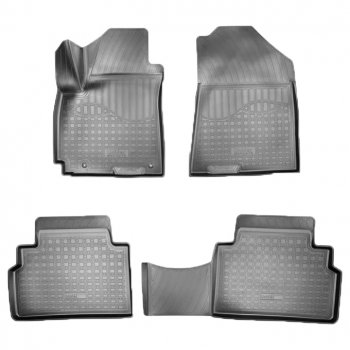 Коврики салонные Noplast (3D) KIA Soul  SK3 (2018-2022) (Черные)