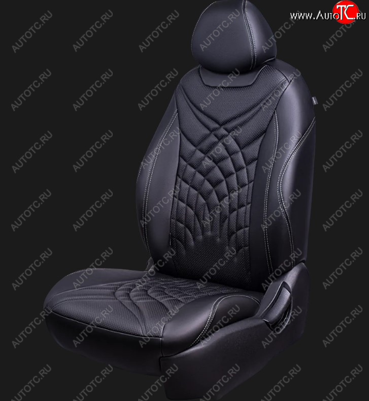 25 899 р. Чехлы для сидений Lord Autofashion Байрон ЖУК (экокожа, спинка 60/40, 3 Г-образных подголовника)  KIA Soul  SK3 (2018-2022) (Черный, вставка черная, строчка серая)  с доставкой в г. Майкоп