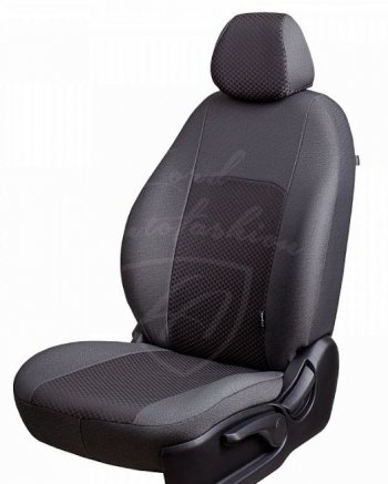 Чехлы для сидений Lord Autofashion Дублин (жаккард) KIA Soul  AM (2008-2014) дорестайлинг, рестайлинг (Норд серый, вставка Сеул серый)
