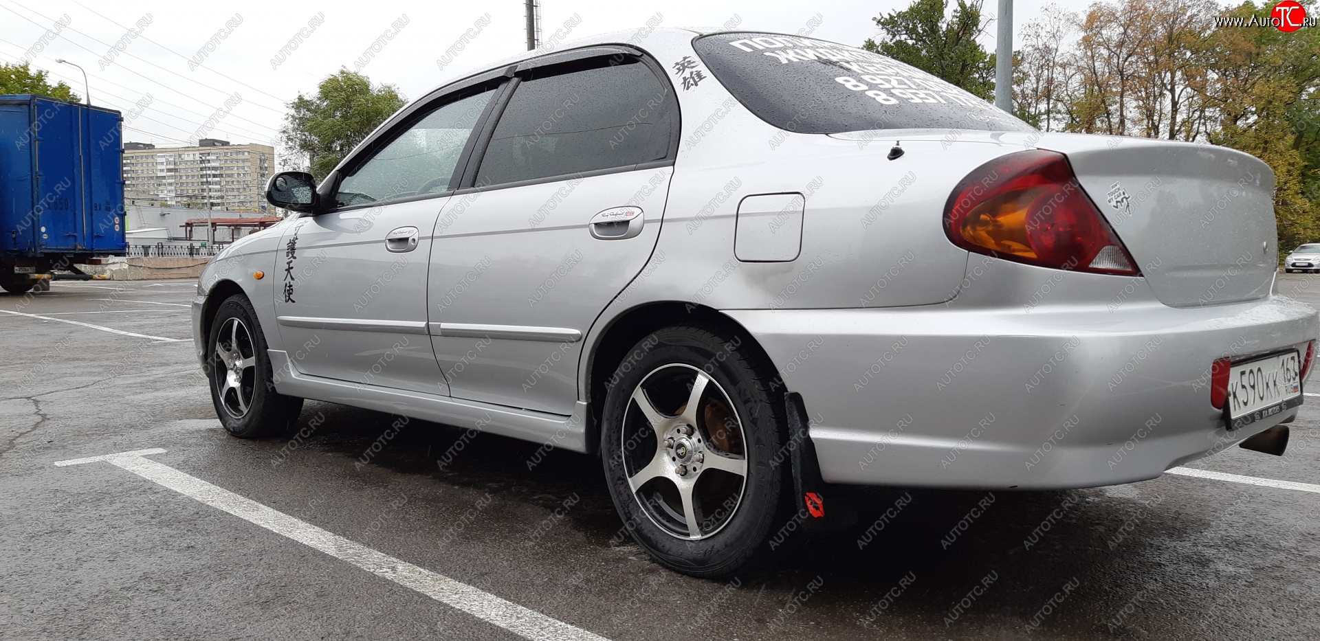 4 099 р. Пластиковые накладки на пороги SVS  KIA Spectra (2000-2009) (Неокрашенные)  с доставкой в г. Майкоп
