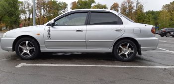 4 099 р. Пластиковые накладки на пороги SVS  KIA Spectra (2000-2009) (Неокрашенные)  с доставкой в г. Майкоп. Увеличить фотографию 3