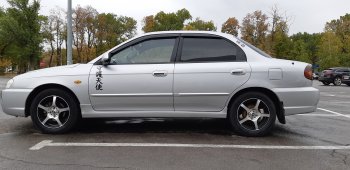 4 099 р. Пластиковые накладки на пороги SVS  KIA Spectra (2000-2009) (Неокрашенные)  с доставкой в г. Майкоп. Увеличить фотографию 4