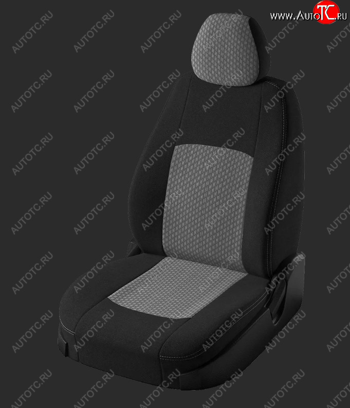 4 899 р. Чехлы для сидений Lord Autofashion Турин (жаккард, спинка 60/40, 3 П-образных подголовника) KIA Spectra (2000-2009) (Черный, вставка Черный Люкс-94)  с доставкой в г. Майкоп