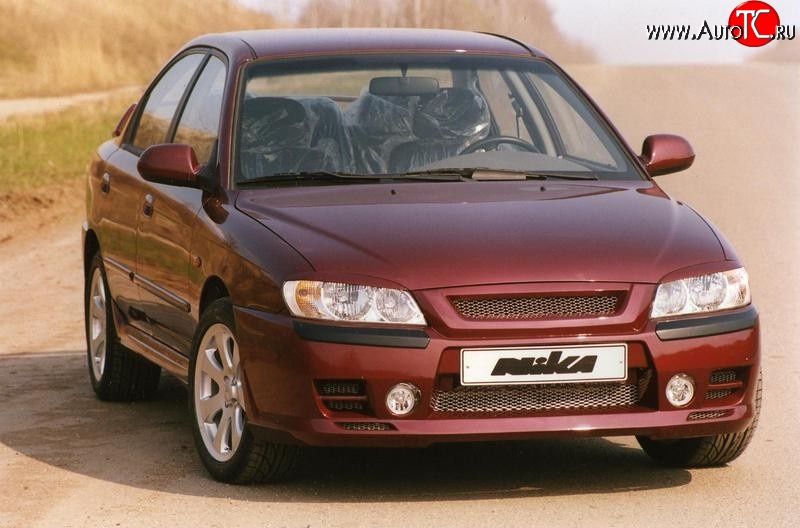 449 р. Реснички на фары Nika-Спорт KIA Spectra (2000-2009) (Неокрашенные)  с доставкой в г. Майкоп