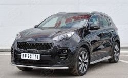 11 399 р. Защита переднего бампера (Ø42 мм, нержавейка) SLITKOFF  KIA Sportage  4 QL (2016-2018) дорестайлинг  с доставкой в г. Майкоп. Увеличить фотографию 2