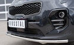 11 399 р. Защита переднего бампера (Ø42 мм, нержавейка) SLITKOFF  KIA Sportage  4 QL (2016-2018) дорестайлинг  с доставкой в г. Майкоп. Увеличить фотографию 4