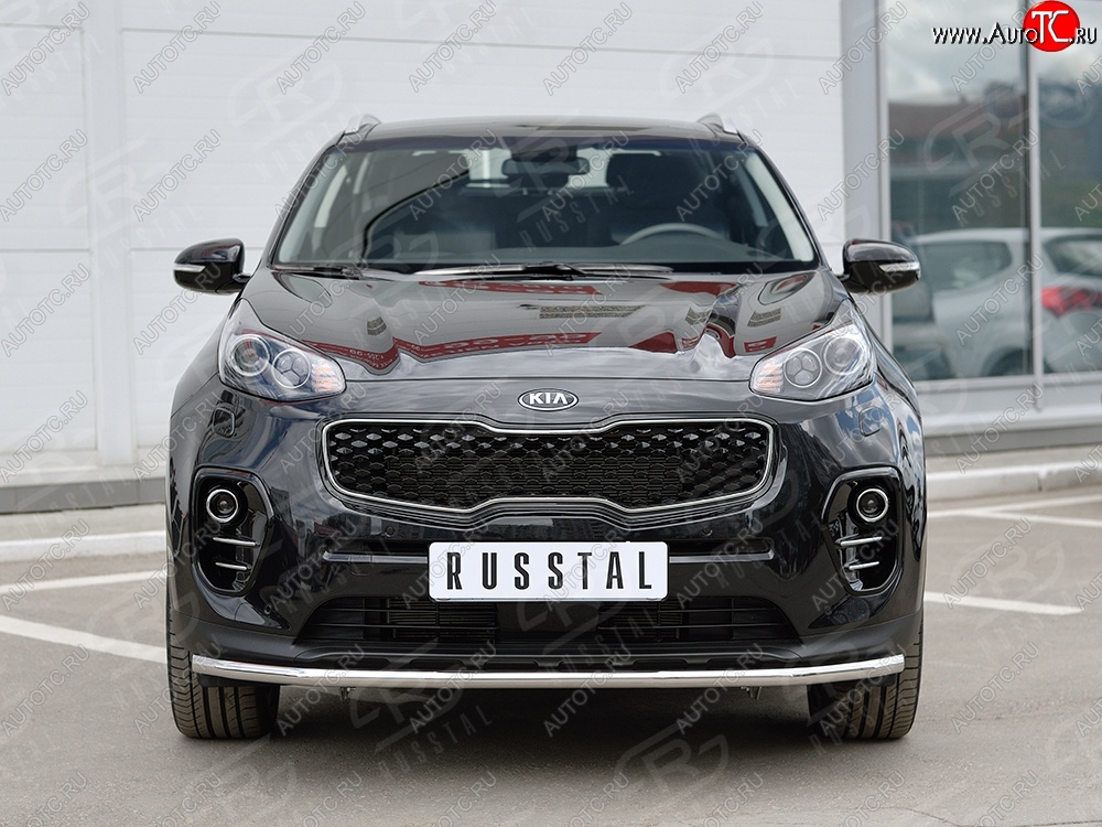 11 399 р. Защита переднего бампера (Ø42 мм, нержавейка) SLITKOFF  KIA Sportage  4 QL (2016-2018) дорестайлинг  с доставкой в г. Майкоп