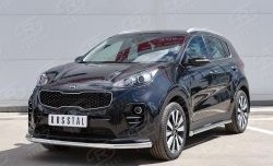 14 499 р. Защита переднего бампера (Ø63 мм, нержавейка) SLITKOFF  KIA Sportage  4 QL (2016-2018) дорестайлинг  с доставкой в г. Майкоп. Увеличить фотографию 2