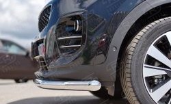 14 499 р. Защита переднего бампера (Ø63 мм, нержавейка) SLITKOFF  KIA Sportage  4 QL (2016-2018) дорестайлинг  с доставкой в г. Майкоп. Увеличить фотографию 3