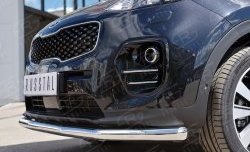 14 499 р. Защита переднего бампера (Ø63 мм, нержавейка) SLITKOFF  KIA Sportage  4 QL (2016-2018) дорестайлинг  с доставкой в г. Майкоп. Увеличить фотографию 4