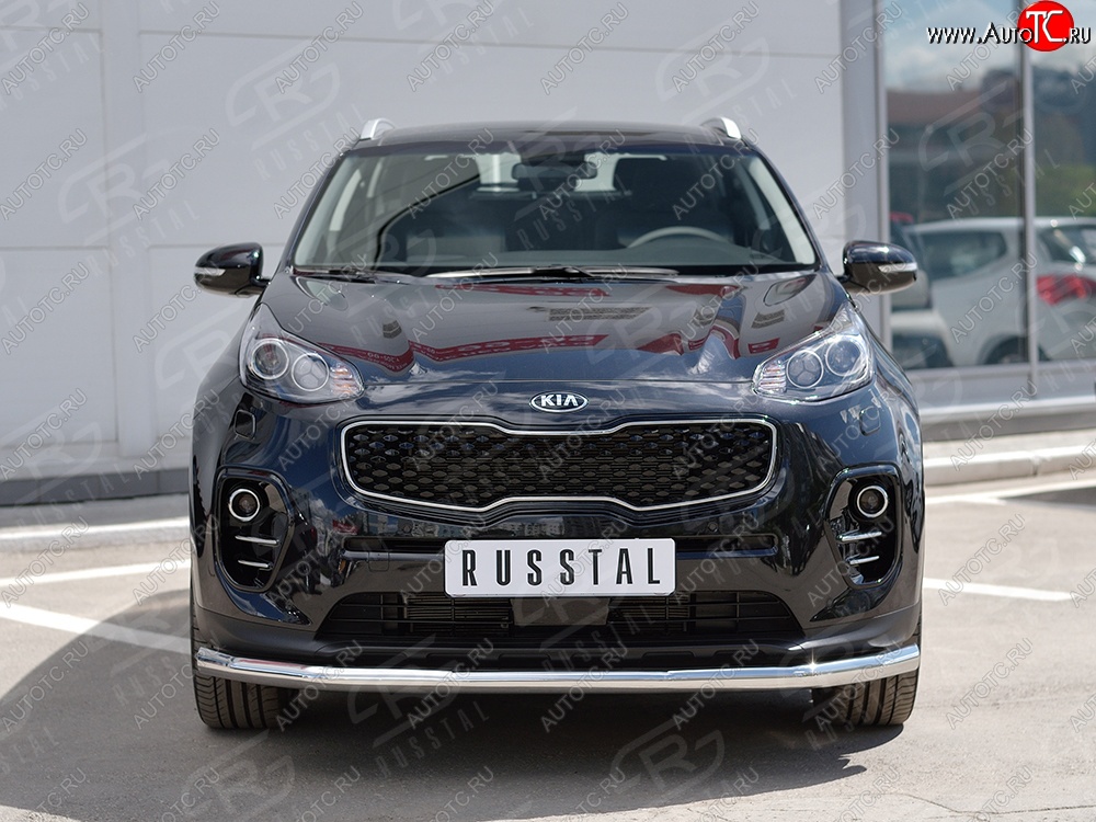 14 499 р. Защита переднего бампера (Ø63 мм, нержавейка) SLITKOFF  KIA Sportage  4 QL (2016-2018) дорестайлинг  с доставкой в г. Майкоп