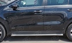 14 999 р. Защита порогов из круглой трубы диаметром 42 мм SLITKOFF  KIA Sportage  4 QL (2016-2018) дорестайлинг  с доставкой в г. Майкоп. Увеличить фотографию 2