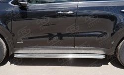 35 549 р. Порожки для ног (Ø42) SLITKOFF  KIA Sportage  4 QL (2016-2018) дорестайлинг (лист - нержавейка, профиль - нержавейка)  с доставкой в г. Майкоп. Увеличить фотографию 2