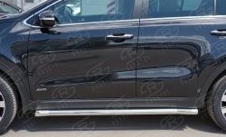 21 599 р. Защита порогов из круглой трубы диаметром 63 мм SLITKOFF  KIA Sportage  4 QL (2016-2018) дорестайлинг  с доставкой в г. Майкоп. Увеличить фотографию 2