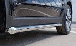 21 599 р. Защита порогов из круглой трубы диаметром 63 мм SLITKOFF  KIA Sportage  4 QL (2016-2018) дорестайлинг  с доставкой в г. Майкоп. Увеличить фотографию 3