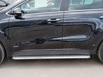 22 999 р. Широкая защита порогов с трубой диаметром 42 мм SLITKOFF v2  KIA Sportage  4 QL (2016-2018) дорестайлинг  с доставкой в г. Майкоп. Увеличить фотографию 2