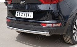 15 899 р. Защита заднего бампера (Ø63 мм дуга, нержавейка, кроме gt-line) SLITKOFF  KIA Sportage  4 QL (2016-2018) дорестайлинг  с доставкой в г. Майкоп. Увеличить фотографию 3