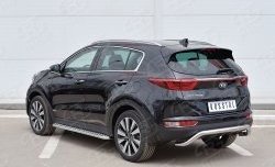 17 349 р. Защита заднего бампера (Ø63 мм волна под машину, нержавейка) SLITKOFF  KIA Sportage  4 QL (2016-2018) дорестайлинг  с доставкой в г. Майкоп. Увеличить фотографию 2