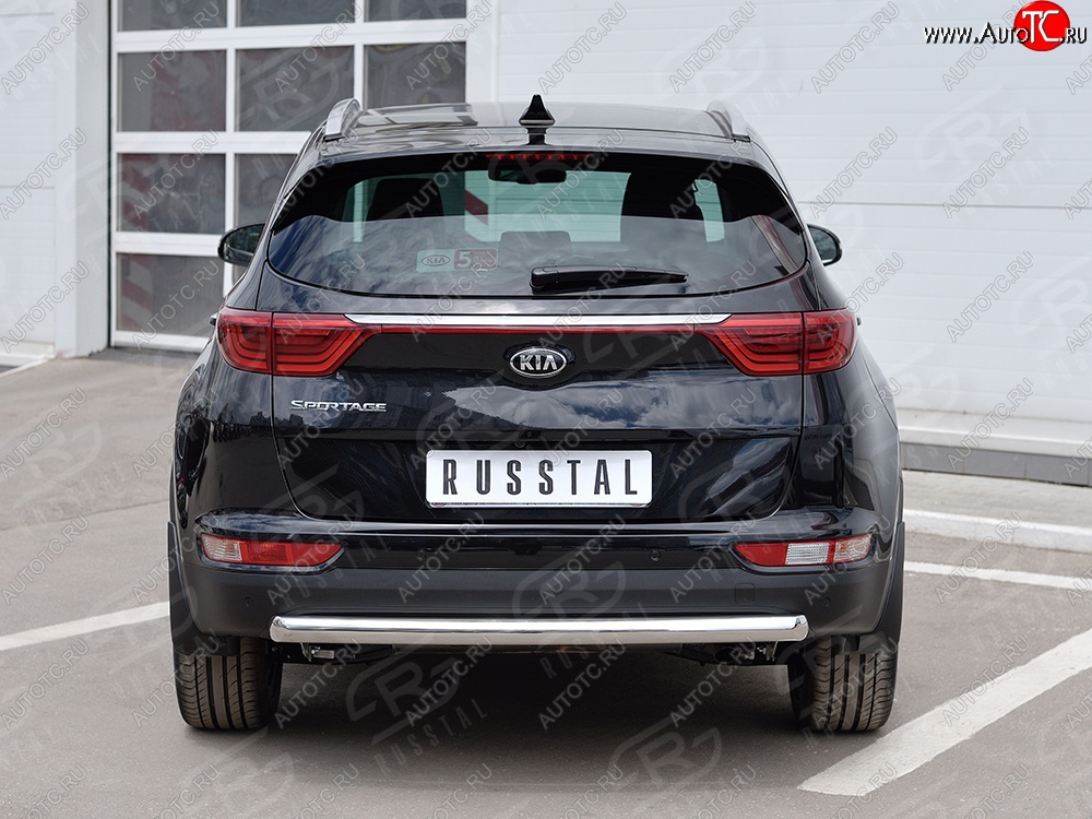 15 899 р. Защита заднего бампера (Ø63 мм дуга, нержавейка, кроме gt-line) SLITKOFF  KIA Sportage  4 QL (2016-2018) дорестайлинг  с доставкой в г. Майкоп