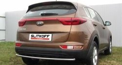 Защита заднего бампера из трубы диаметром 42 мм Slitkoff KIA Sportage  4 QL (2016-2018) дорестайлинг