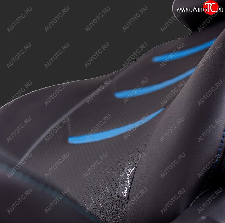 7 399 р. Чехлы для сидений Lord Autofashion Турин 2 (экокожа, спинка 40/60, подлокотник, 2 П- и 3 Г-образных подголовника)  KIA Sportage  4 QL (2016-2018) дорестайлинг (Черный, вставка черная/синяя, строчка синяя)  с доставкой в г. Майкоп