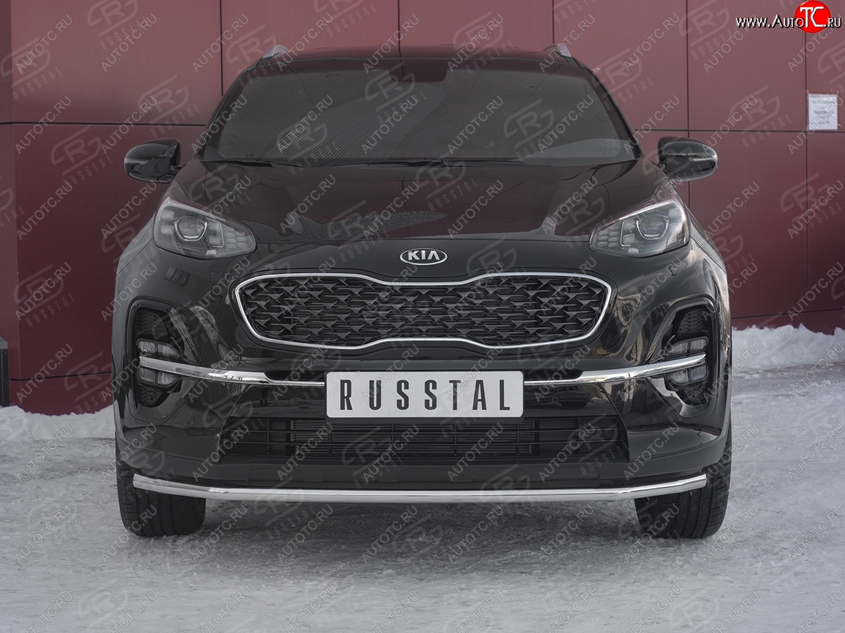 16 249 р. Защита переднего бампера (Ø42 мм, нержавейка) SLITKOFF  KIA Sportage  4 QL (2018-2022) рестайлинг  с доставкой в г. Майкоп