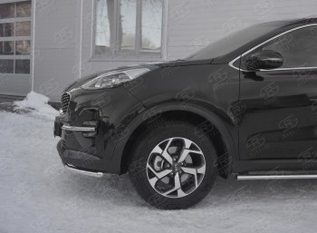 16 249 р. Защита переднего бампера (Ø42 мм, нержавейка) SLITKOFF  KIA Sportage  4 QL (2018-2022) рестайлинг  с доставкой в г. Майкоп. Увеличить фотографию 4