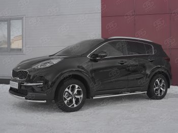 19 999 р. Защита переднего бампера (2 трубы Ø42 мм, нержавейка) SLITKOFF  KIA Sportage  4 QL (2018-2022) рестайлинг  с доставкой в г. Майкоп. Увеличить фотографию 3