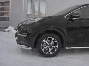 20 999 р. Защита переднего бампера (2 трубы Ø63 и 42 мм углы, нержавейка) SLITKOFF  KIA Sportage  4 QL (2018-2022) рестайлинг  с доставкой в г. Майкоп. Увеличить фотографию 3