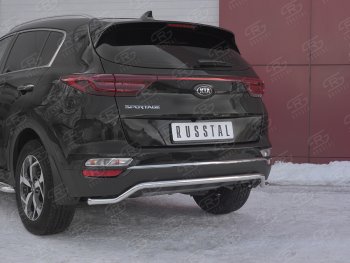 16 449 р. Защита заднего бампера (Ø42 мм волна, нержавейка) SLITKOFF  KIA Sportage  4 QL (2018-2022) рестайлинг  с доставкой в г. Майкоп. Увеличить фотографию 2