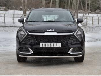 Защита переднего бампера (кроме STYLE и X-LINE, труба, d42) SLITKOFF KIA Sportage  5 NQ5 (2021-2025)