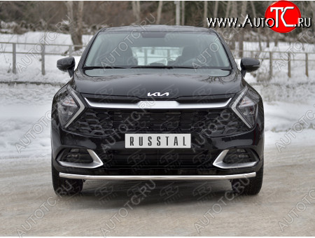 14 699 р. Защита переднего бампера (кроме STYLE и X-LINE, труба, d42) SLITKOFF  KIA Sportage  5 NQ5 (2021-2025)  с доставкой в г. Майкоп