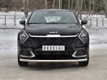 Защита переднего бампера (кроме STYLE и X-LINE, труба, d63мм.) SLITKOFF KIA Sportage  5 NQ5 (2021-2025)