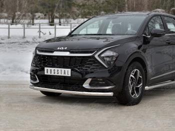 15 899 р. Защита переднего бампера (кроме STYLE и X-LINE, труба, d63мм.) SLITKOFF  KIA Sportage  5 NQ5 (2021-2025)  с доставкой в г. Майкоп. Увеличить фотографию 2