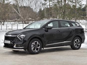 15 899 р. Защита переднего бампера (кроме STYLE и X-LINE, труба, d63мм.) SLITKOFF  KIA Sportage  5 NQ5 (2021-2025)  с доставкой в г. Майкоп. Увеличить фотографию 4