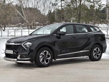 24 649 р. Защита переднего бампера (кроме STYLE и X-LINE, труба d63 с клыками) SLITKOFF  KIA Sportage  5 NQ5 (2021-2025)  с доставкой в г. Майкоп. Увеличить фотографию 4