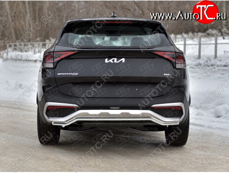 12 299 р. Защита заднего бампера (труба, d42, волна) SLITKOFF  KIA Sportage  5 NQ5 (2021-2025)  с доставкой в г. Майкоп