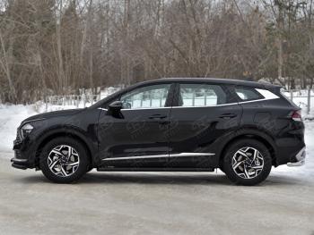 13 999 р. Защита порогов (труба d63 мм, с чёрным полимерным покрытием) SLITKOFF  KIA Sportage  5 NQ5 (2021-2025) (Торцы со срезом 45°)  с доставкой в г. Майкоп. Увеличить фотографию 3