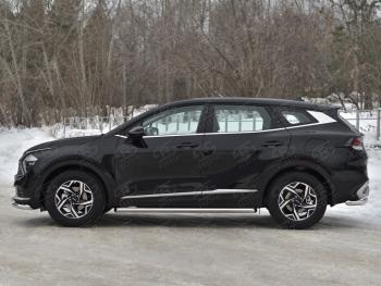 18 549 р. Защита порогов (кроме STYLE и X-LINE, труба d63мм.) SLITKOFF  KIA Sportage  5 NQ5 (2021-2025) (Торцы со срезом 45°)  с доставкой в г. Майкоп. Увеличить фотографию 3