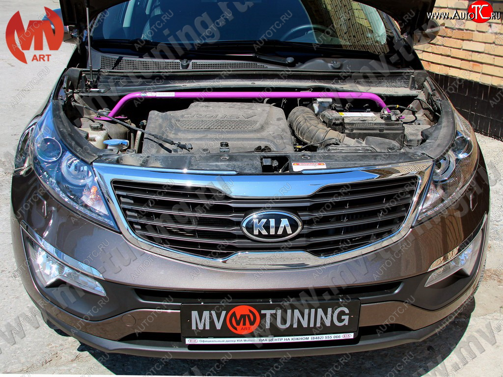 3 189 р. Растяжка (распорка) передних стоек MV-Tuning KIA Sportage 3 SL дорестайлинг (2010-2014)  с доставкой в г. Майкоп