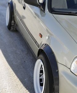4 739 р. Универсальные фендера на колёсные арки RA (вынос 50 мм, комплект) Mercedes-Benz SL class W198 (1989-2001) (Поверхность глянец (под окраску))  с доставкой в г. Майкоп. Увеличить фотографию 7
