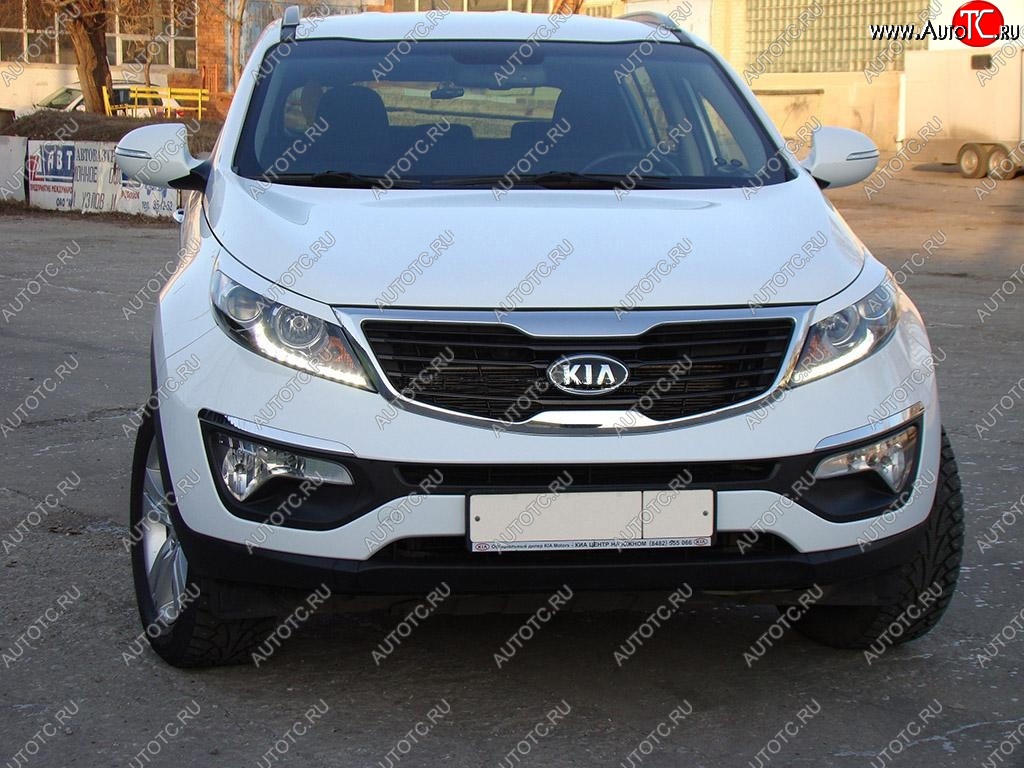 1 299 р. Реснички на фары Tuning-Sport KIA Sportage 3 SL дорестайлинг (2010-2014) (Неокрашенные)  с доставкой в г. Майкоп