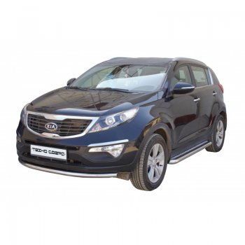 Защита переднего бампера ТехноСфера (Техно Сфера) (нержавейка, d51 mm) KIA Sportage  3 SL (2010-2014) дорестайлинг