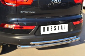16 499 р. Защита заднего бампера (Ø63/42 мм, нержавейка) SLITKOFF  KIA Sportage  3 SL (2010-2016) дорестайлинг, рестайлинг  с доставкой в г. Майкоп. Увеличить фотографию 2