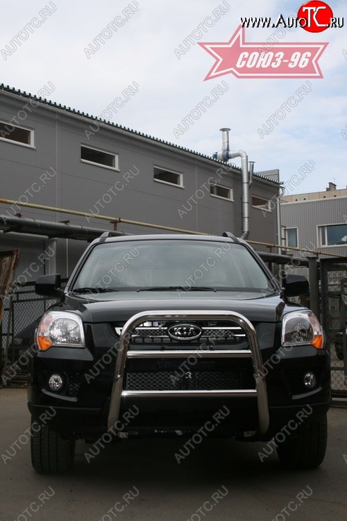 11 249 р. Защита переднего бампера (рестайлинг) Souz-96 (d60) KIA Sportage 2 JE,KM дорестайлинг (2004-2008)  с доставкой в г. Майкоп