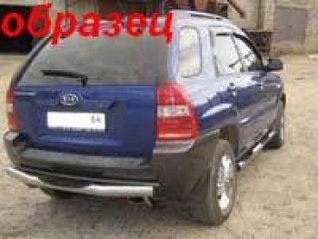 Защита заднего бампера из трубы d76 на Slitkoff Slitkoff (с проступью) KIA Sportage  2 JE,KM (2008-2010)  рестайлинг