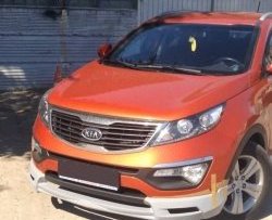 7 799 р. Накладка на передний бампер JSW Style  KIA Sportage  3 SL (2010-2014) дорестайлинг (Неокрашенная)  с доставкой в г. Майкоп. Увеличить фотографию 2