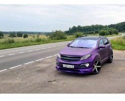 7 799 р. Накладка на передний бампер JSW Style  KIA Sportage  3 SL (2010-2014) дорестайлинг (Неокрашенная)  с доставкой в г. Майкоп. Увеличить фотографию 7