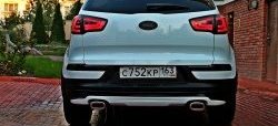 5 399 р. Накладка на задний бампер Ixion Style  KIA Sportage  3 SL (2010-2016) дорестайлинг, рестайлинг (Неокрашенная)  с доставкой в г. Майкоп. Увеличить фотографию 3